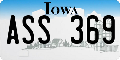 IA license plate ASS369
