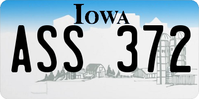 IA license plate ASS372