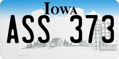 IA license plate ASS373