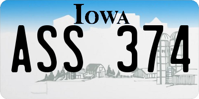 IA license plate ASS374