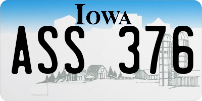 IA license plate ASS376