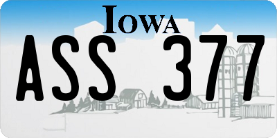 IA license plate ASS377