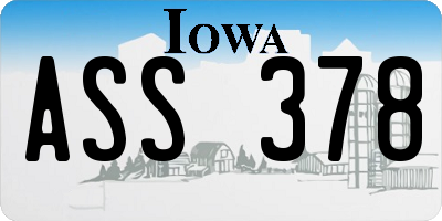 IA license plate ASS378