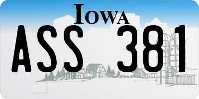 IA license plate ASS381