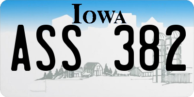 IA license plate ASS382