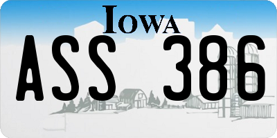 IA license plate ASS386