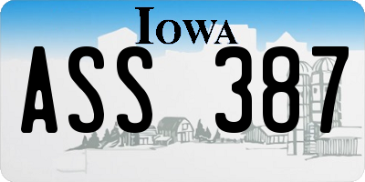 IA license plate ASS387