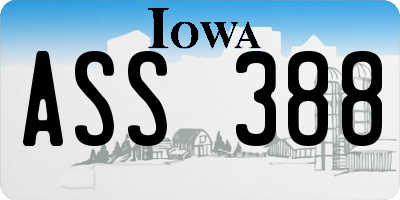IA license plate ASS388