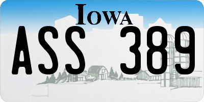 IA license plate ASS389