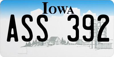 IA license plate ASS392
