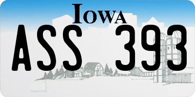 IA license plate ASS393