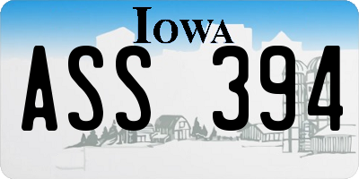 IA license plate ASS394