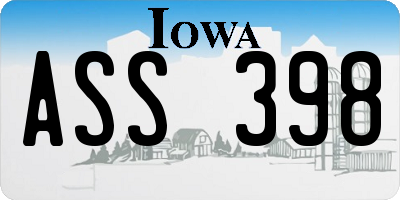 IA license plate ASS398