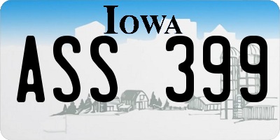IA license plate ASS399