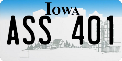 IA license plate ASS401