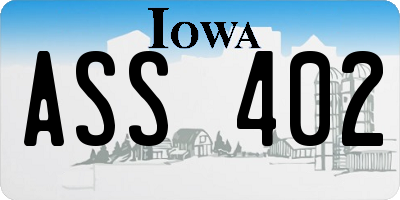 IA license plate ASS402