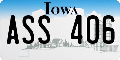 IA license plate ASS406