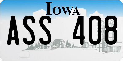 IA license plate ASS408
