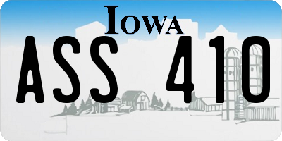 IA license plate ASS410