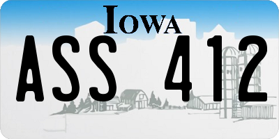 IA license plate ASS412