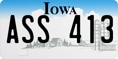 IA license plate ASS413