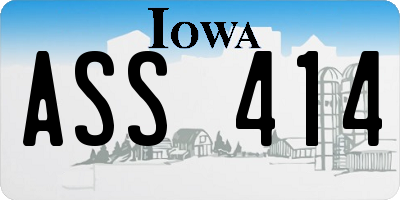 IA license plate ASS414