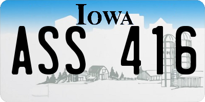 IA license plate ASS416