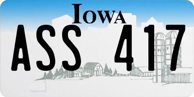 IA license plate ASS417
