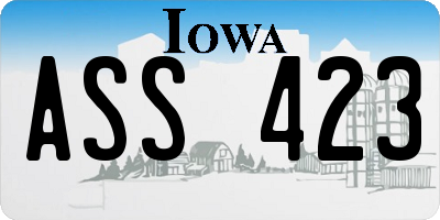 IA license plate ASS423