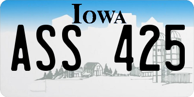 IA license plate ASS425