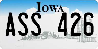 IA license plate ASS426