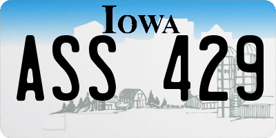 IA license plate ASS429
