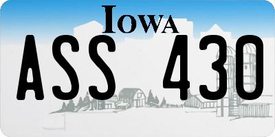 IA license plate ASS430
