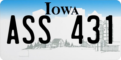 IA license plate ASS431