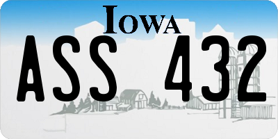 IA license plate ASS432