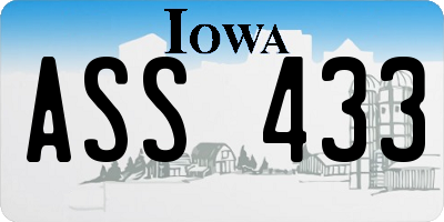 IA license plate ASS433