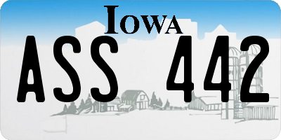 IA license plate ASS442