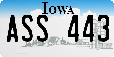 IA license plate ASS443