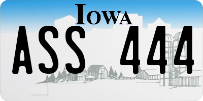 IA license plate ASS444