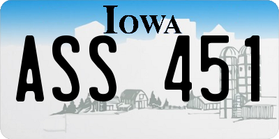 IA license plate ASS451