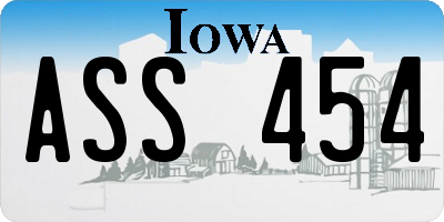 IA license plate ASS454