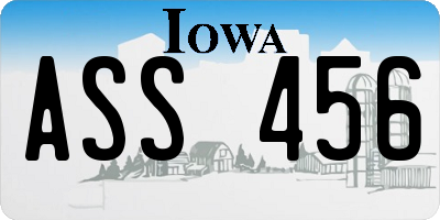 IA license plate ASS456