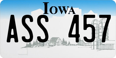 IA license plate ASS457