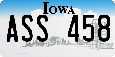 IA license plate ASS458