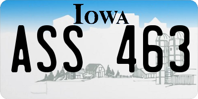 IA license plate ASS463