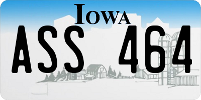 IA license plate ASS464