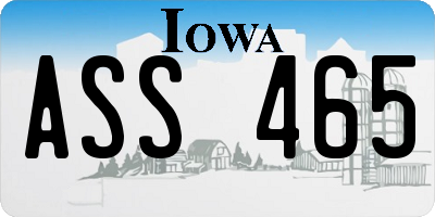 IA license plate ASS465