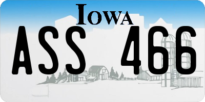 IA license plate ASS466