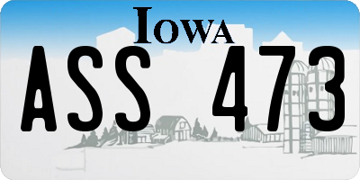 IA license plate ASS473