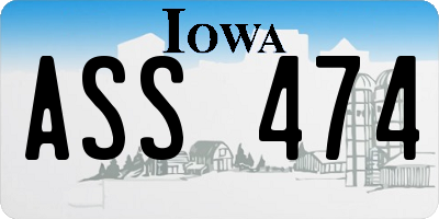 IA license plate ASS474